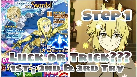 SAO MD 1st, 2nd & 3rd Try "5☆ Alice & Eugeo" 200 MD Scout (Step 1) TRICK???
