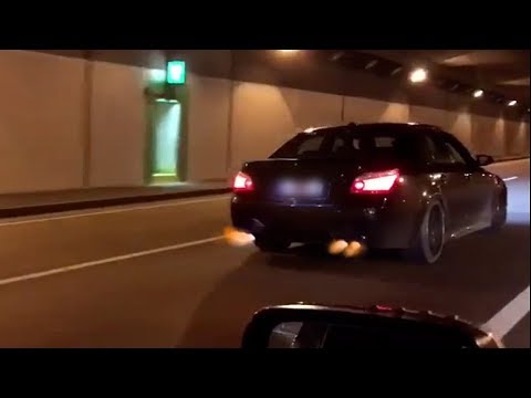 BMW M5 E60 V10 Supercharger 360km/h Autobahn & Tunnel SOUND