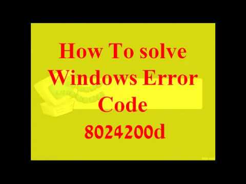 How to resolve Windows Error Code 8024200d