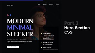 Build A Modern Portfolio Website From Scratch Using HTML, CSS & JS (Hero Section) - Part 3