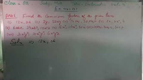 Factorisation exercise 13.1  Question no. 1 all parts