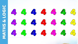 Number 4 Tracing and Coloring for Kids | Fun Math Activity | Learn Numbers