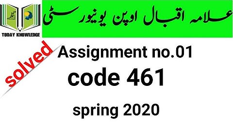 aiou solved Assignment spring 2020 | code 461 Assignment no.01