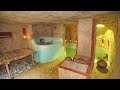 2 man digs a hole in a mountain build amazing apartment underground