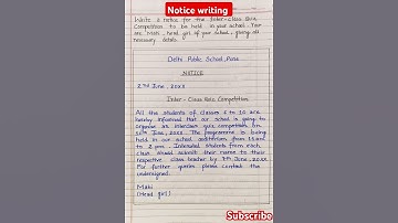 Notice writing l notice writing on quiz competition l notice writing class 6/7/8/9/10/11/12 in eng