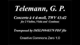 Telemann, G. P. _ Concerto à 4 in d-moll, TWV 43:d2 [2 Vln, Vla