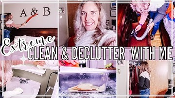 *NEW* EXTREME CLEAN AND DECLUTTER WITH ME | SMALL MASTER BEDROOM CLOSET + CLEANING MOTIVATION 2022