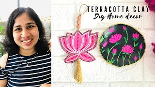 Air Dry Terracotta Clay DIY Home Decor I Lotus wall hanging & Clay Bowl I Easy & Useful