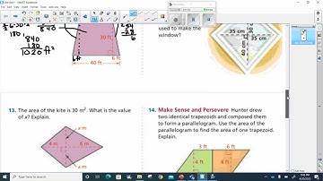 nw video for lesson 7 3; find Areas of Trapezoids and Kites