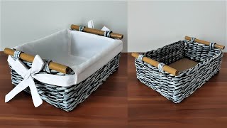 DIY Newspaper craft - How to Make Newspaper Basket Step by Step