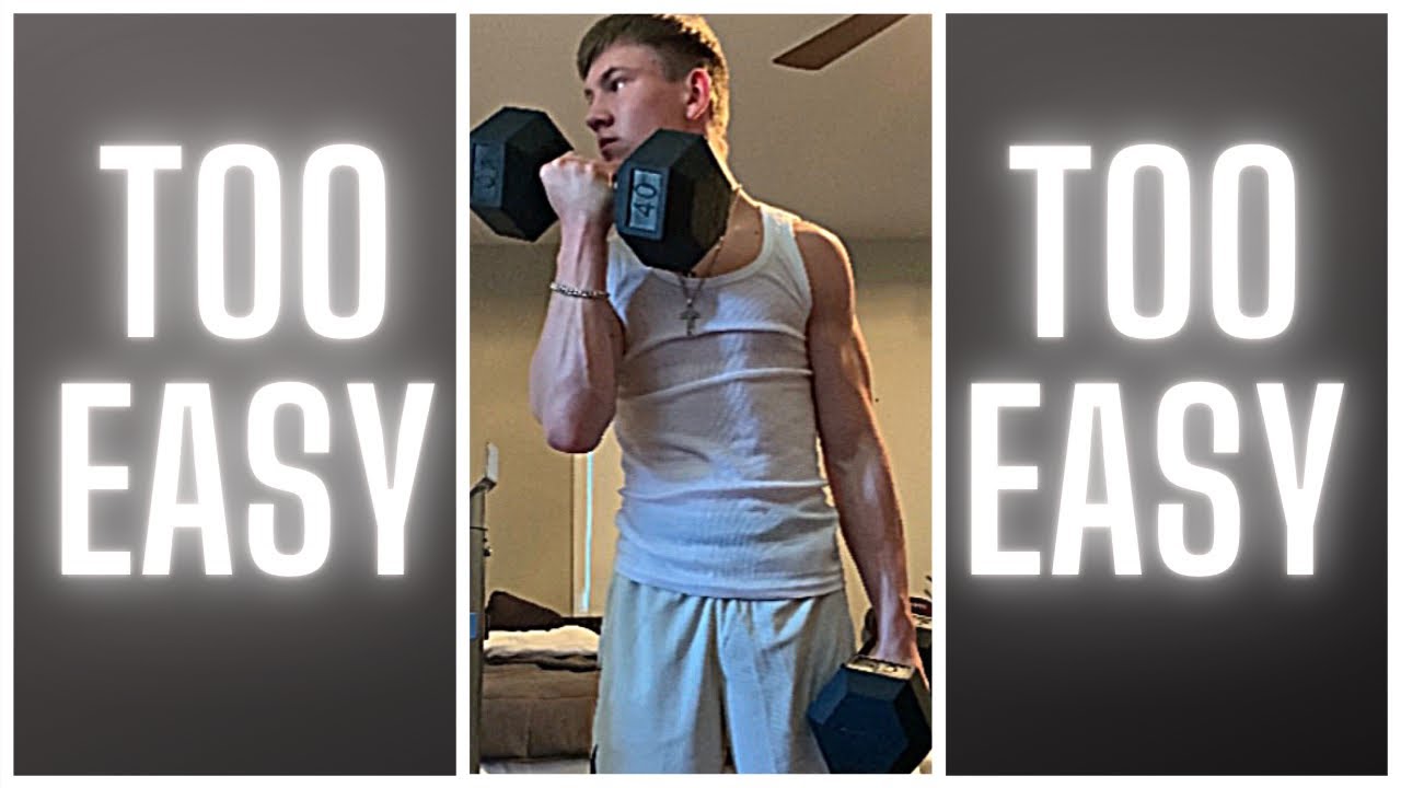 15 Year Old Curling 40 Pound Dumbbells Too Easy! YouTube