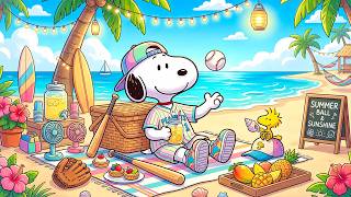 Snoopy's Happy Seaside Baseball Getaway ⚾🌴 Smooth Jazz Piano & Serene Energy for Deep Focus 🎶 screenshot 1
