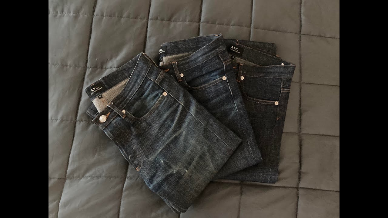 Unwashed Apc Raw Denim Comparison (2.5 Years, 1.5 Years \U0026 .5 Years)