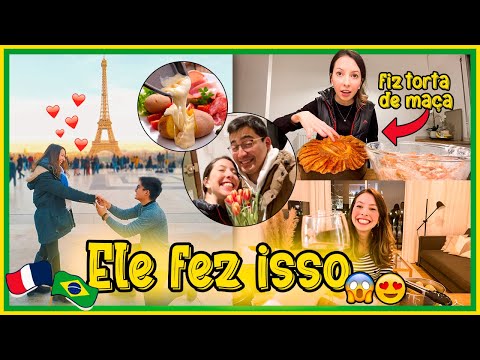 NOSSO PRIMEIRO DIA DOS NAMORADOS NA FRANÇA | Comida Francesa, Fiz Torta e muito mais | RDV NA FRANÇA