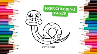  Snake Drawing for kids 🌈 Painting & Coloring for kids, Toddlers | Let's Draw Together