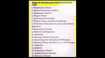 Civil Suit as per Civil Procedure Code 1908..#youtubeshorts#shorts