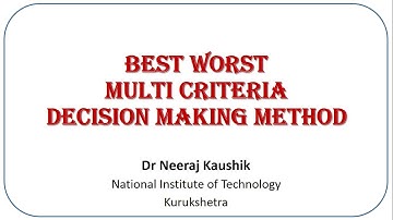 Best Worst Method (MCDM)