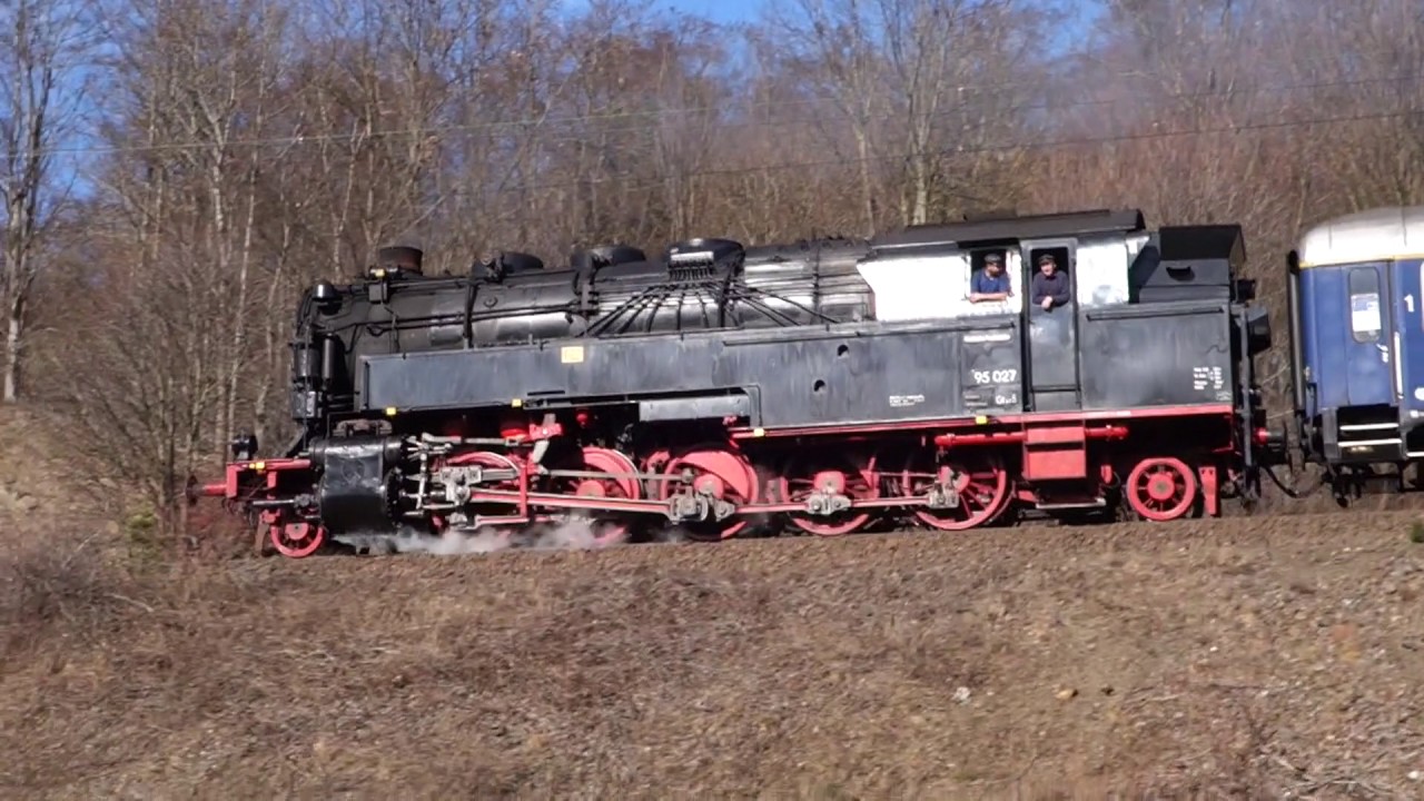 IGE Winterdampffahrt 2017, dag 3. Erfurt-Blankenburg (Harz)-Rübeland,  lok 95 027