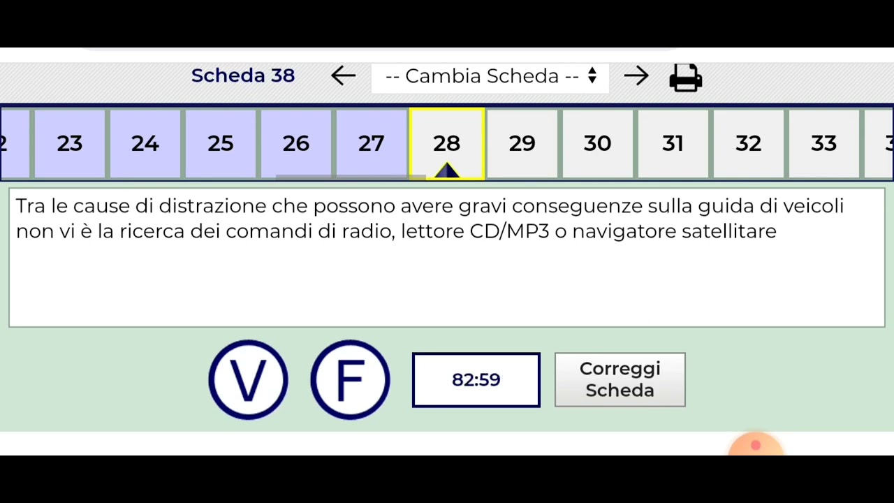 ESAME QUIZ CQC MERCI SCHEDA N.38