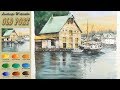 Landscape Watercolor - Old Port (wet-in-wet, Fabriano rough) NAMIL ART