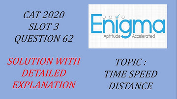CAT 2020 -  Slot 3 - Time Speed Distance - Solution with Explanation