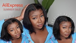 Aliexpress x WOW ANGEL 🔥 SKIN LIKE REAL HD LACE | BLUNT CUT BOB WIG 🍫🤎