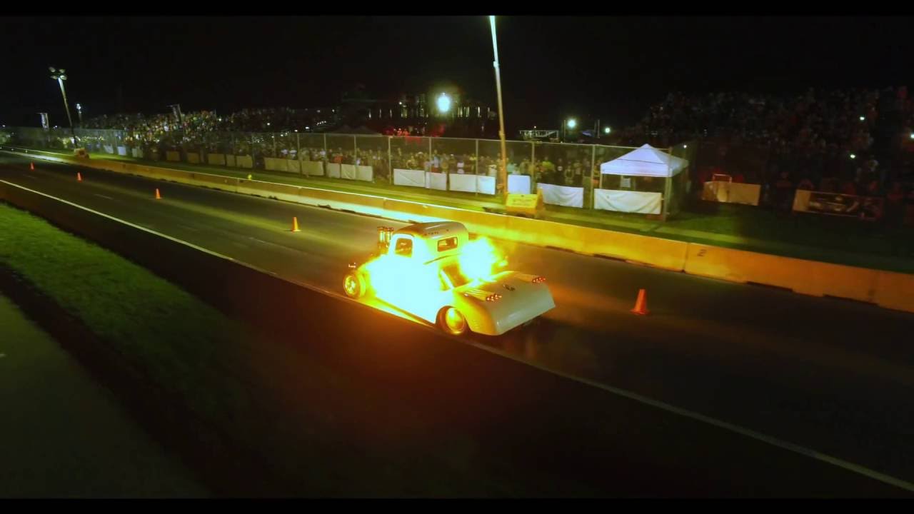 Car on Fire at Dream Cruise - Detroit Drone Aerial Video