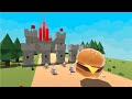 Giant food destroy the skyscraper  marble race