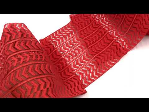 Видео: 274 ОПТ Кружево эластичное 19 см, Италия, красный
