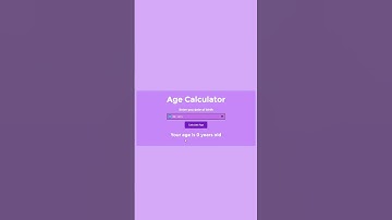 Age calculator app using HTML,CSS and JAVASCRIPT #coding #codingfeast #interview #program