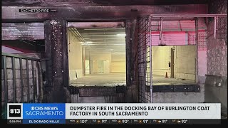 Fire erupts in dumpster behind south Sacramento Burlington store screenshot 4