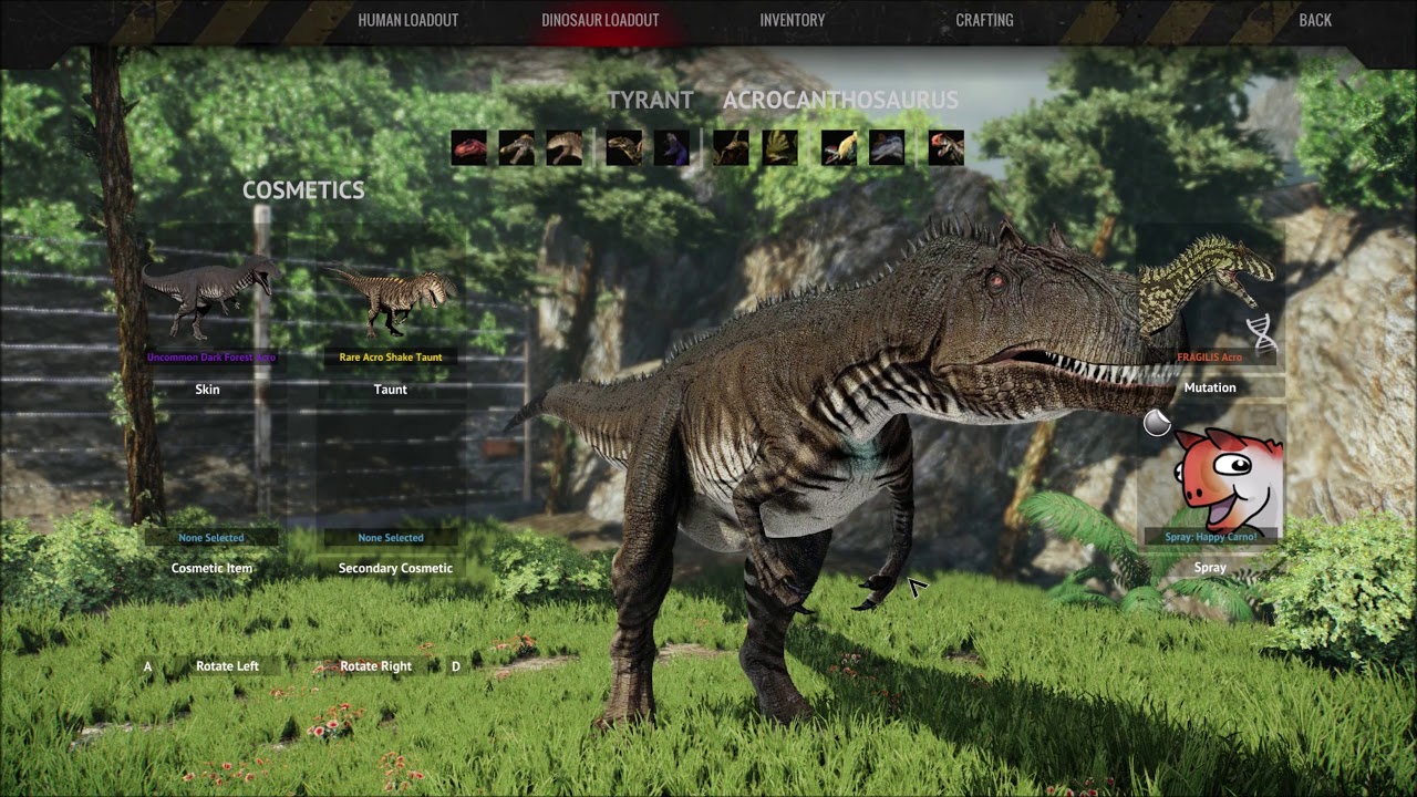 Primal Carnage Extinction: All my Acro Skins on the FRAGILE Acro Mutation