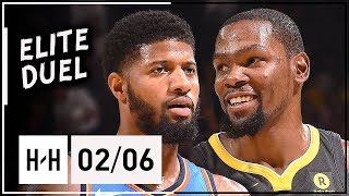 Paul George vs Kevin Durant SUPERSTARS Duel Highlights 2018.02.06 Thunder vs Warriors - MUST WATCH