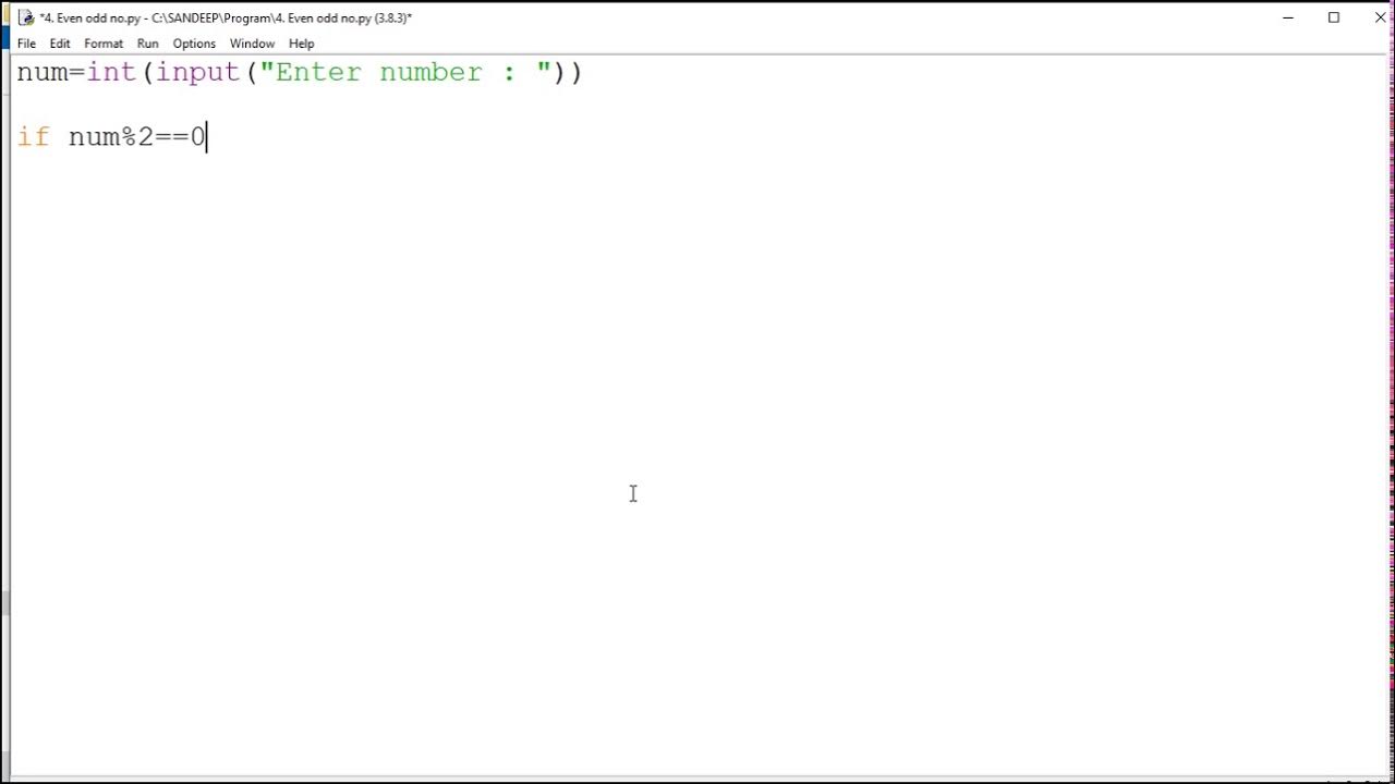 Python program to Check if a Number is Even or Odd ( User Input ) - YouTube