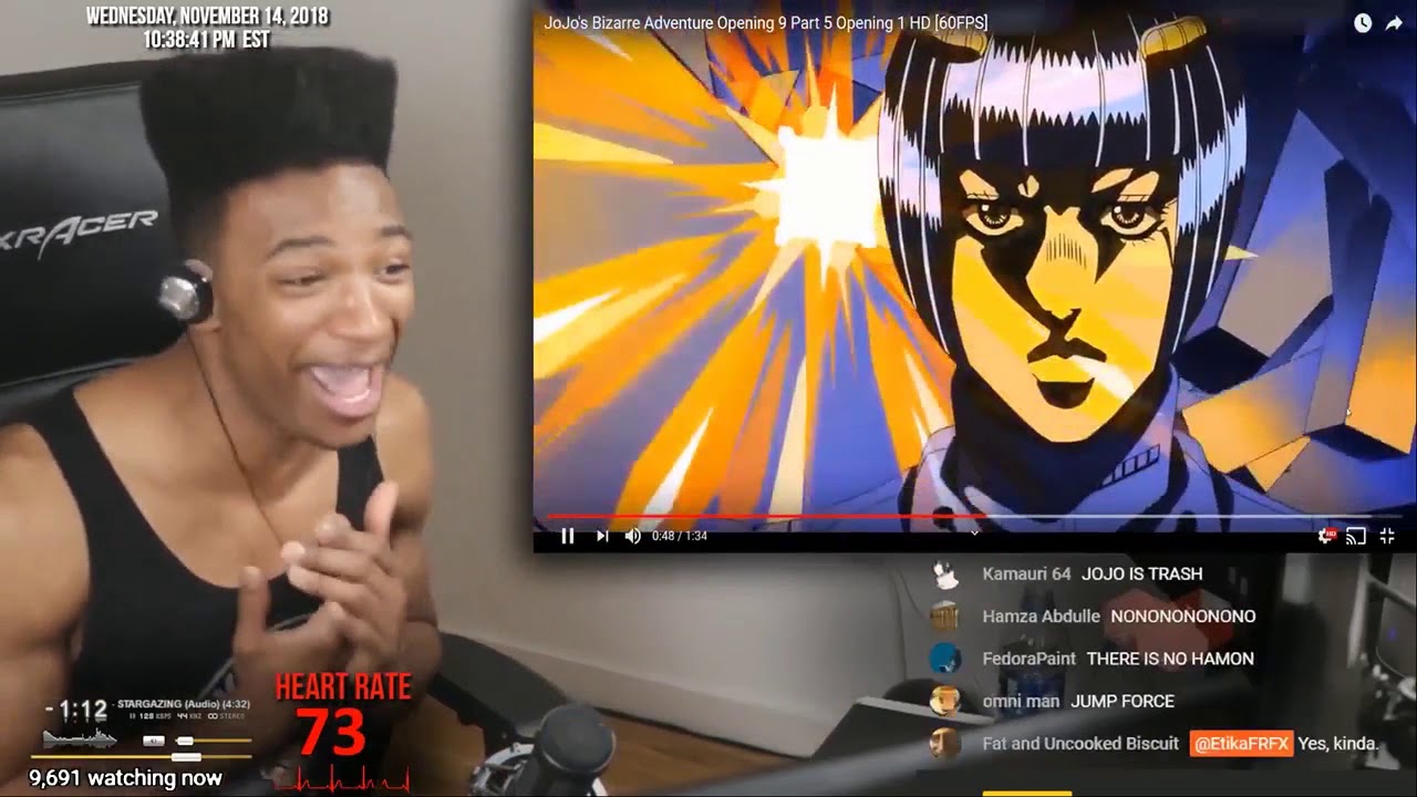Etika Reacts To Jojos Bizarre Intro [EtikaFrFx Random Topic Stream Highlight] 15.11.2018