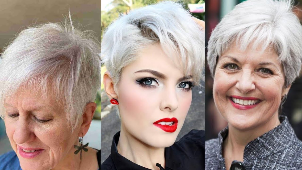 Women 😍💯Grey Short Pixie Haircut Ideas 50+ Women's | Latest Short ...