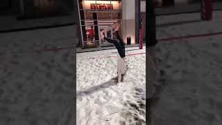 Girl does handstand and lands awkwardly