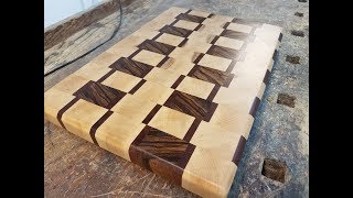 ZebraWood, Maple & Mahogany End Grain cutting board