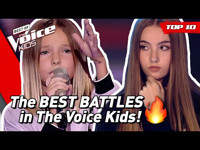 TOP 10 | The BEST BATTLES in The Voice Kids ever! 🔥 (part 2) class=