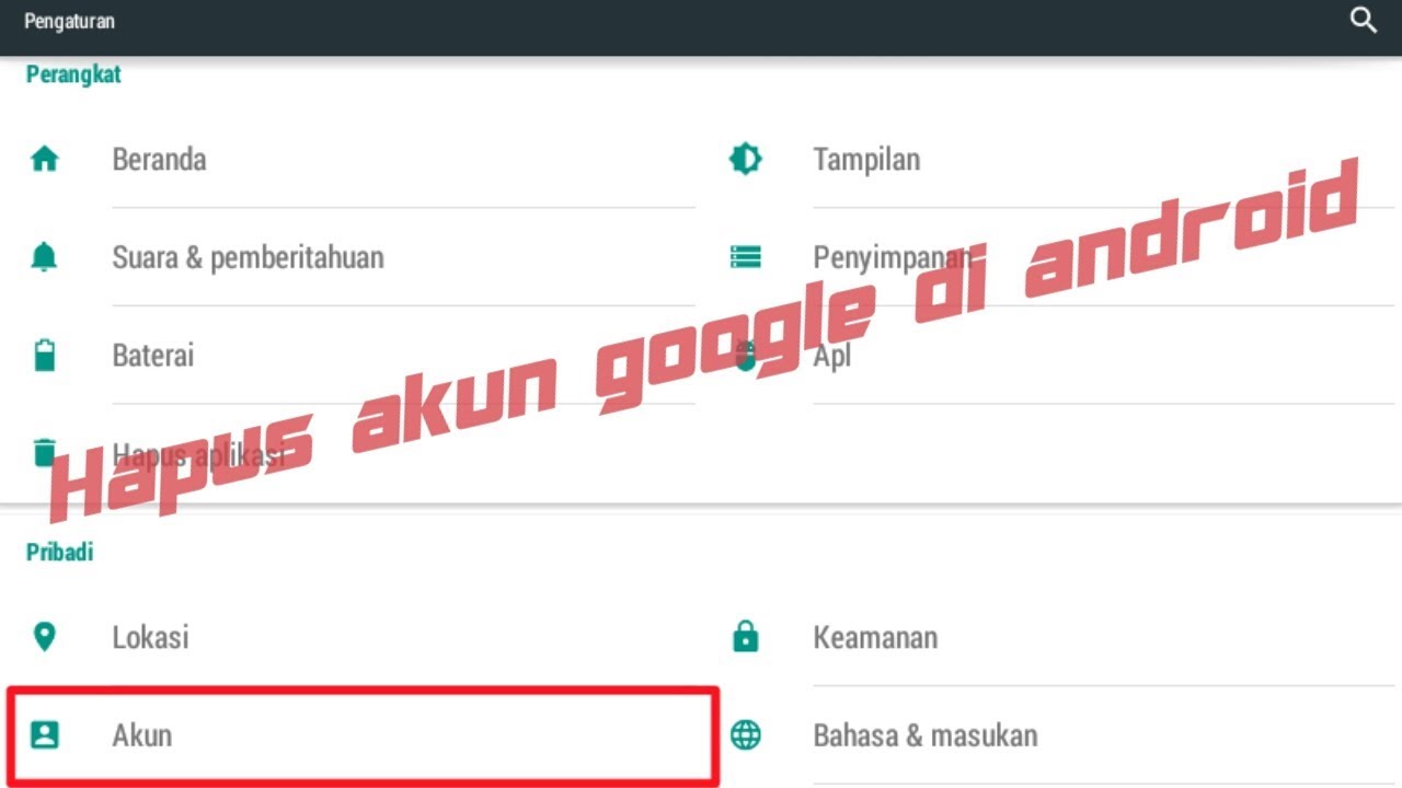 Cara menghapus akun google di android - YouTube