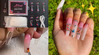 DIY TESTING A POLYGEL KIT! COMES WITH A NAIL LAMP?? | Nail Tutorial FT. JEULIA JEWELRY