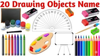 25 Drawing Object Names in English and Hindi | Names of Drawing Objects | Drawing for Kids ✏️🖍️