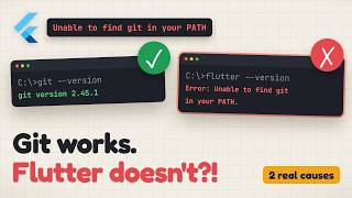 Flutter Unable to find git in your PATH (but Git IS installed): 2 Real Causes, 2026 Fix