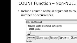 Oracle ch 11 part 2 -Group Functions  thru max