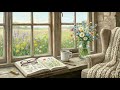 Cozy Spring Meadow Window Oil Painting | 1 Hour 4K Ambient Visual Loop No Music OLED Safe