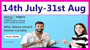 Amazon Alexa Wipro Quiz answers today july 2022 and win alexa smart home combo