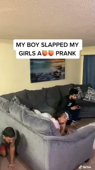 My boy slapped my GIRLFRIENDS A$$ & this happened 😱 #shorts