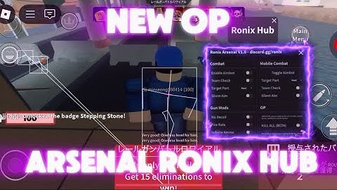 Roblox Script|Arsenal Script|Ronix Hub ✨⭐|Kill all Aimbot hitboxes no clip esp|
