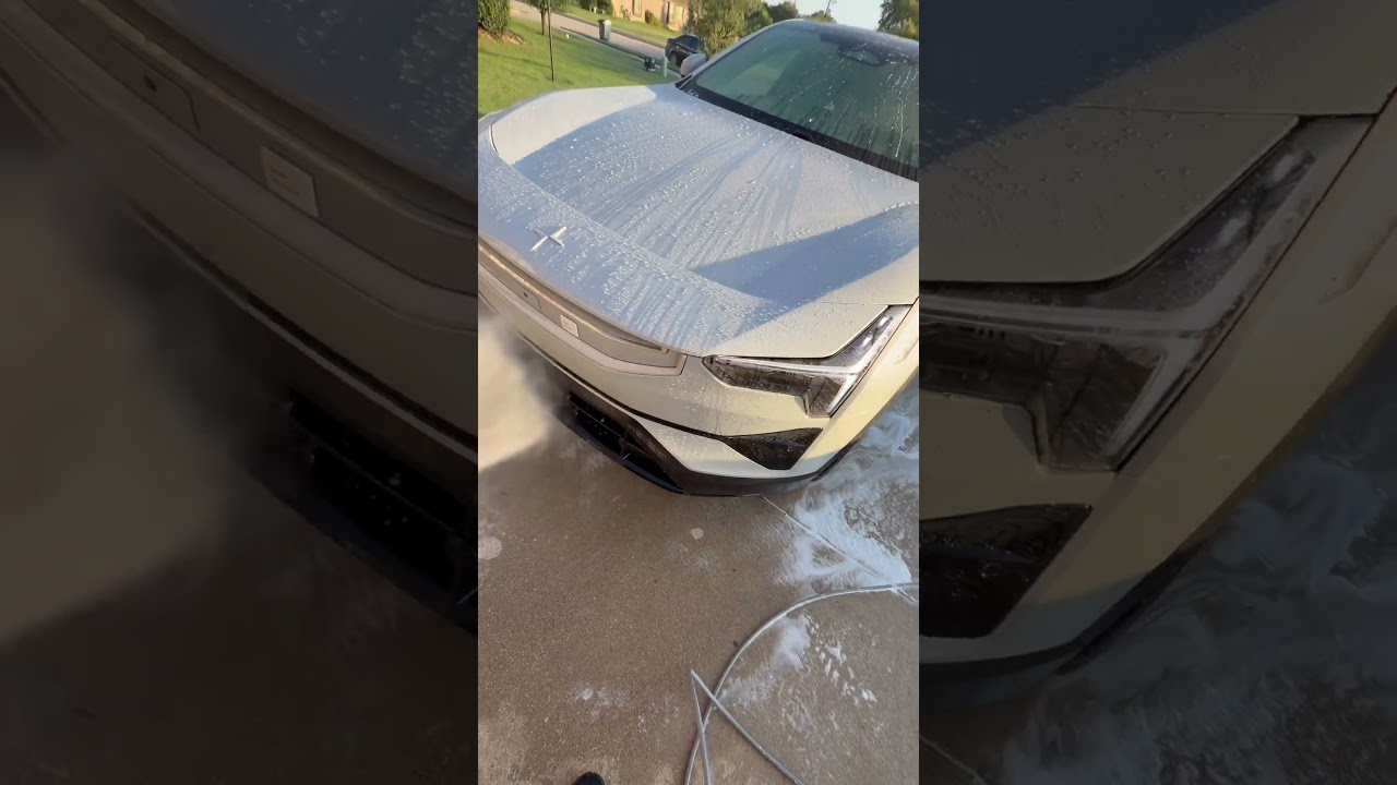 Polestar 3 first wash after ceramic coating was done #clean #pantheorganizer #polestar3