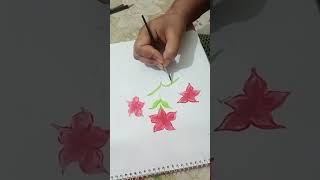 Beautiful Floral Art Tutorial#Drawing #FlowerArt #PaintingTutorialArtBangla #CreativeArt #Artist